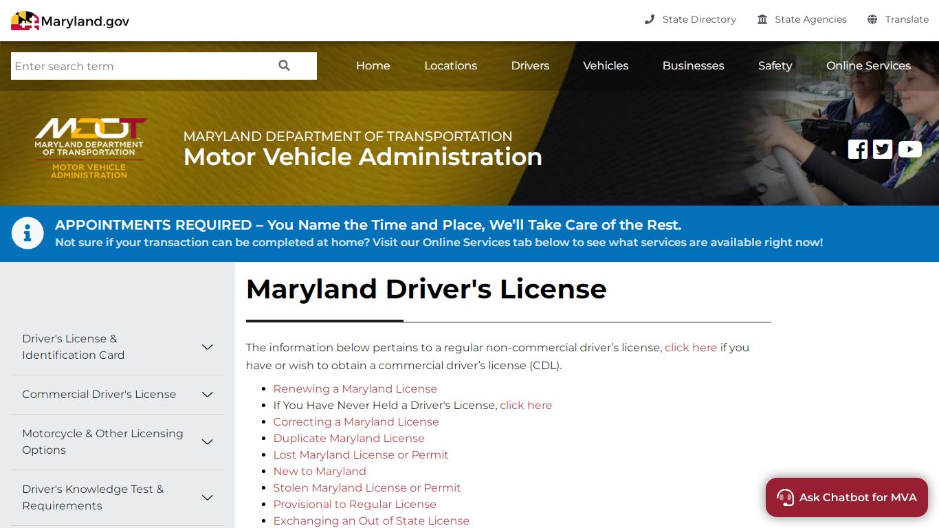Maryland Driver's License - Pages - MVA